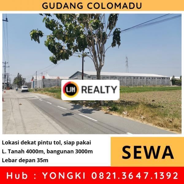 Gudang siap pakai di Colomadu dekat pintu Tol