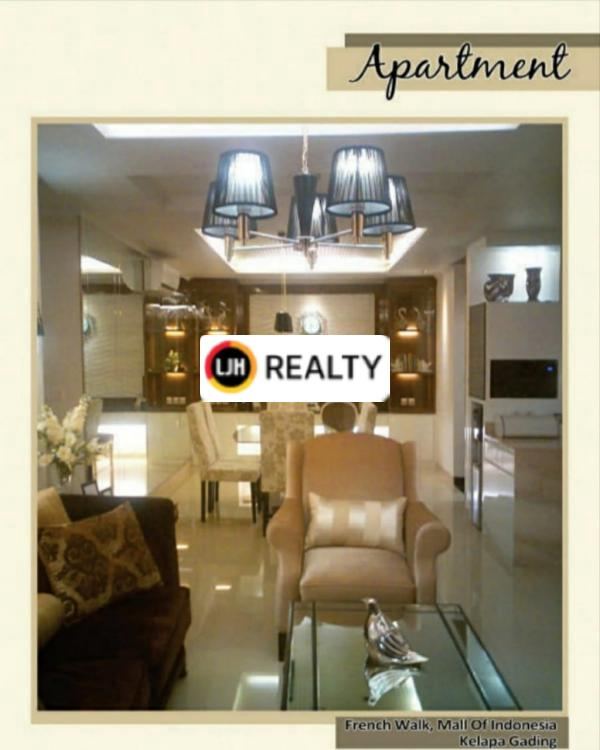 Apartemen 3 KAMAR, FULLY FURNISHED Di Frech Walk Tower Paris Garden, Kelapa Gading