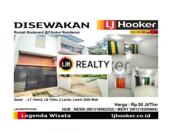 Disewakan Rumah Boulevard @Cibubur Residence