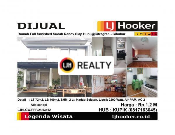 Dijual Rumah Full furnished Sudah Renov Siap Huni @Citragran - Cibubur