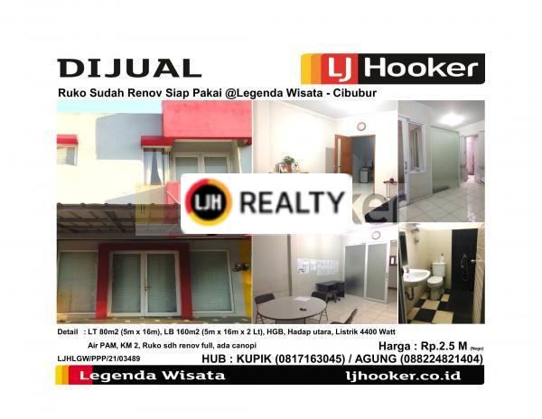 Dijual Ruko Sudah Renov Siap Pakai @Legenda Wisata - Cibubur