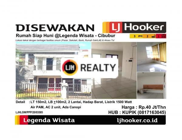Disewakan Rumah Siap Huni @Legenda Wisata - Cibubur