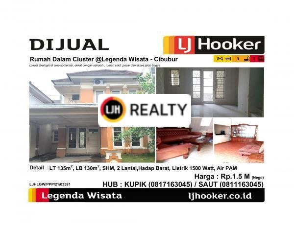 Dijual Rumah Dalam Cluster @Legenda Wisata - Cibubur