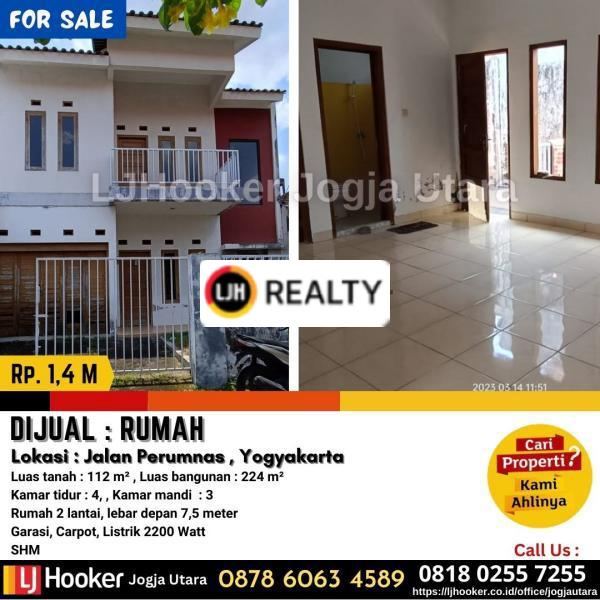 Rumah 2 lantai di Jalan perumnas Yogyakarta 