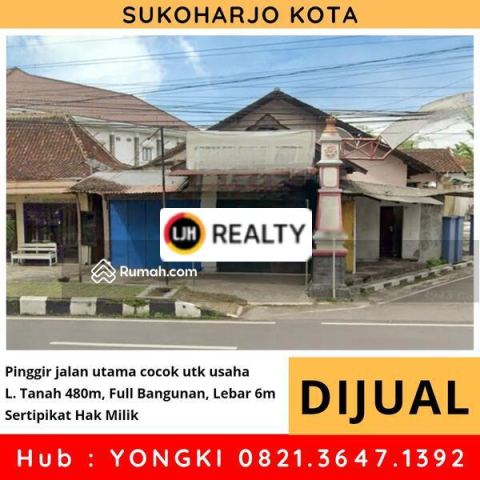 Rumah Pinggir jalan Utama Sukoharjo kota