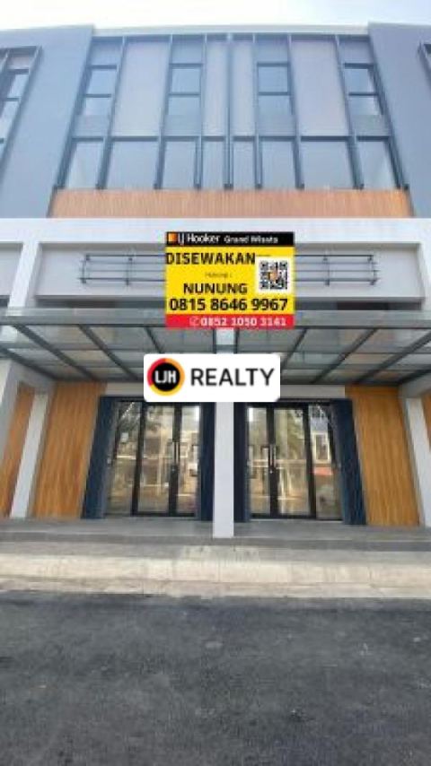 Ruko Gandeng 3 Lantai Parkir Luas Tidak berbayar, bisa dijadikan Kantor, Resto, dan Cafe di Grand Wisata Bekasi