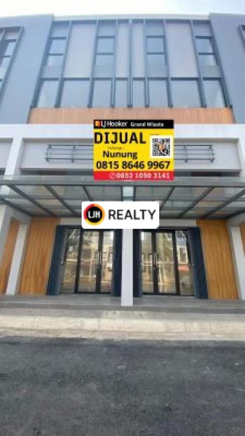 Ruko Gandeng 3 Lantai Parkir Luas Tidak berbayar, bisa dijadikan Kantor, Resto, dan Cafe di Grand Wisata Bekasi