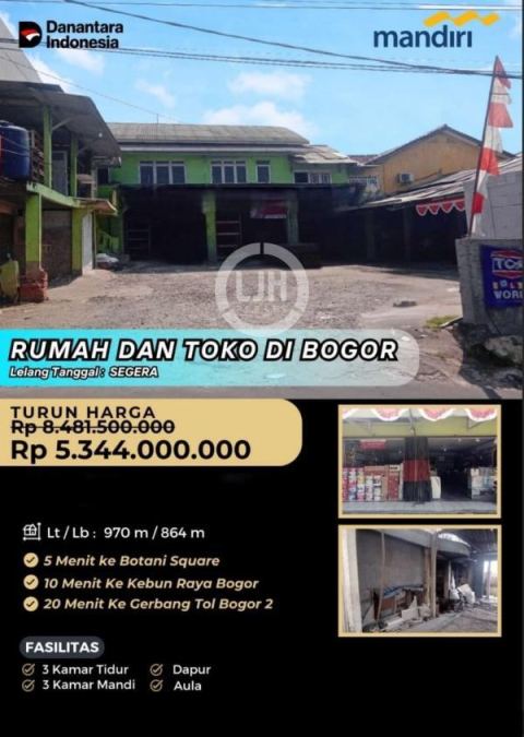 Dijual Lelang Rumah di Prapatan Tegal Lega, Bogor, Jawa Barat