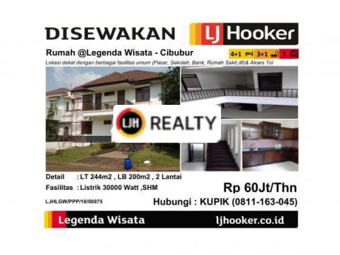 Disewakan Rumah Dalam Cluster @Legenda Wisata 