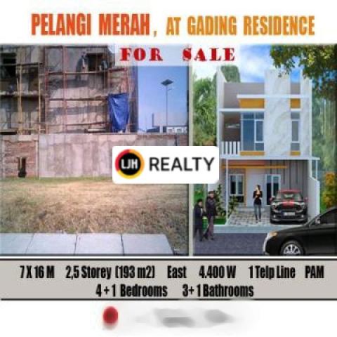 Rumah Di Jalan Pelangi Merah, Area Kelapa Gading