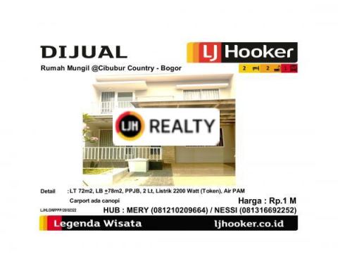 Dijual Rumah Mungil @Cibubur Country - Bogor