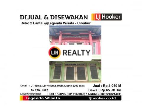 Dijual Dan Disewakan Ruko 2 Lantai @Legenda Wisata - Cibubur