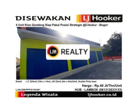 Disewakan 4 Unit Kios Gandeng Siap Pakai Posisi Strategis @Cibubur - Bogor