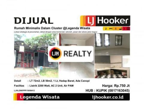 Dijual Rumah Minimalis Dalam Cluster @Legenda Wisata - Cibubur