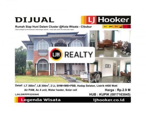 Dijual Rumah Siap Huni Dalam Cluster @Kota Wisata - Cibubur