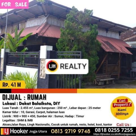Rumah strategis dekat balai kota Jogja