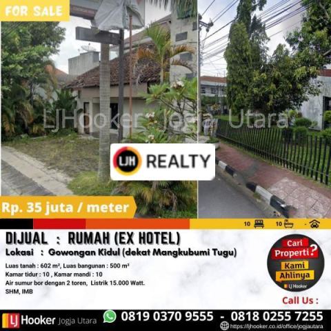 Rumah strategis ex hotel di Gowongan Kidul Yogyakarta